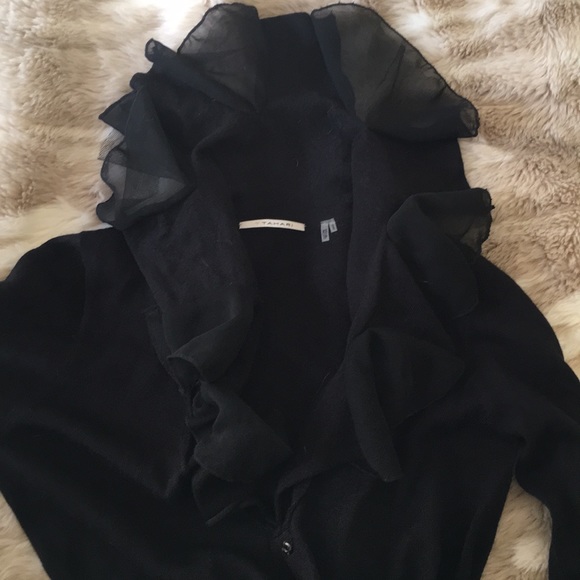 Tahari flutter collar cardigan - Picture 5 of 6